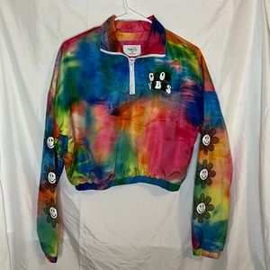 Rue 21 girls colorful GOOD VIBES wind jacket